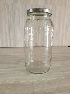 Vintage Vlasic Farms 80 oz Glass Pickle Jar Large Kitchen Canister Lid